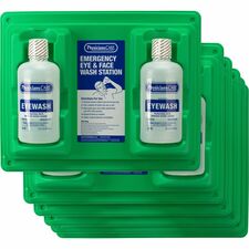 First Aid Only Twin-Bottle Eyewash Station 1 quart - Wall Mountable - 6 / Carton
