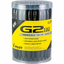 G2 Edge Gel Pen 0.7 mm Fine Pen Point - Refillable - Black Ink - Gel-based - Tungsten Carbide Tip - 36 / Pack