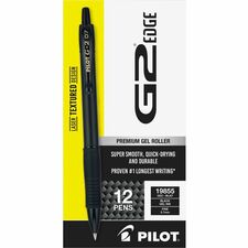 G2 Edge Gel Pen 0.7 mm Fine Pen Point - Refillable - Black Ink - Gel-based - Tungsten Carbide Tip - 1 Dozen