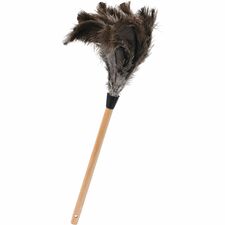 Tatco Feather Duster 12" Handle Length - 23" Overall Length - Wood Handle - Brown - 1 Each