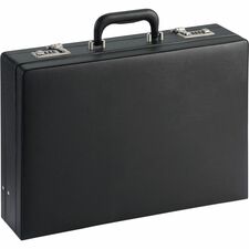 NuSparc Carrying Case (Attaché) Document, Paper, Business Card, Pen - Black Vinyl Body - 12.5" Height x 17.5" Width x 4" Depth - 1 Each
