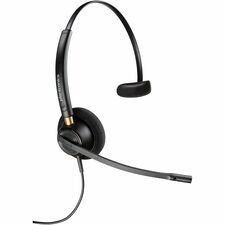 Poly EncorePro 510 with Quick Disconnect Monoaural Headset TAA Mono - Mini-phone (3.5mm), Quick Disconnect - Wired - 20 Hz to 16 kHz - On-ear, Over-the-head - Monaural - Supra-aural - 2.58 ft Cable - Omni-directional, Noise Cancelling Microphone - Black -