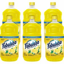 Fabuloso Multi-Purpose Cleaner For Multipurpose, Multi Surface - Concentrate - 56 fl oz (1.8 quart) - Refreshing Lemon Scent - Rinse-free, Residue-free, Long Lasting, Pleasant Scent - Yellow - 6 / Carton