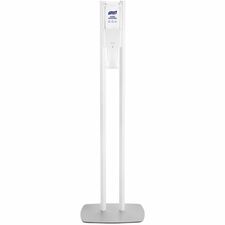 PURELL® ES10 Floor Stand with Automatic Dispenser Floor, Freestanding - White - For Sanitizing Dispenser, High Traffic Area, Waiting Room, Hallway - Sturdy, Low-profile Base, Lightweight