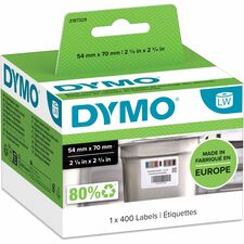 Dymo LabelWriter Stock Rotation Labels 2 1/8" Width x 2 3/4" Length - Laser - White - Paper - Durable - 400 / Roll - 400 / Roll