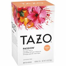 Tazo Passion Herbal Tea Bag Herbal Tea - Organic - 20 / Box