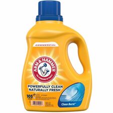 Arm & Hammer Clean Burst Laundry Detergent For Laundry, Fabric - Concentrate - Liquid - 105 fl oz (3.3 quart) - Clean Burst Scent - Odor Neutralizer, Versatile - Yellow, Blue Bottle - 1 Each