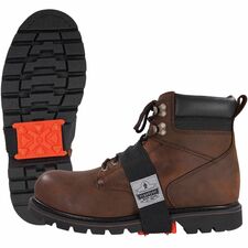 Ergodyne 6317 Mid-Sole Ice Cleats - Heeled Boot for Boot, Shoe - Elastic, Rubber - Orange