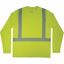 Ergodyne 6688 Cooling Hi-Vis Sun Shirts Extra Large (XL) Size - Fabric, MicroFiber, Polyester, Spandex - Lime