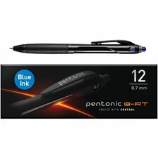 Pentonic Retractable Ballpoint Pens 0.7 mm Fine Pen Point - Retractable - Blue Ink - Nickel Silver Tip - 1 Dozen