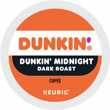 Dunkin'® K-Cup Midnight Coffee Compatible with Keurig Brewer - Dark - K-Cup - Dunkin' Midnight - Kosher - 22 / Box