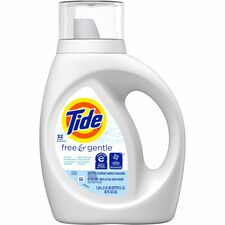 Tide Free/Gentle Liquid Detergent For Laundry, Washing Machine - Liquid - 42 fl oz (1.3 quart) - Free & Clear Scent - Phosphate-free, Hypoallergenic, Dye-free, Kosher - White - 1 Bottle