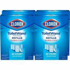 Clorox ToiletWand Disinfecting Scrubbing Pads Toilet Cleaning Refills Blue, White - 20/Bag - 4 / Carton