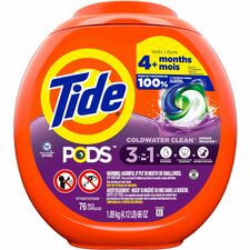 Tide Pods Laundry Detergent For Laundry, Washing Machine, Clothes, Clothing - Concentrate - Spring Meadow Scent - Phosphate-free - Orange - 76/Pack - 4 / Carton