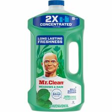 Mr. Clean Multi-Surface Cleaner For Multi Surface, Multipurpose - Concentrate - Liquid - 64 fl oz (2 quart) - Meadows & Rain Scent - Long Lasting, Phosphate-free - Green - 4 / Carton