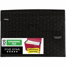 Five Star Letter Expanding File 8 1/2" x 11" - 13 Pocket(s) - Plastic - Assorted - 0% Recycled - 1 Each