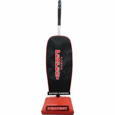 V.A.C. 13" Wide Battery-Operated Upright Vacuum Bagged - Brushroll - 13" Cleaning Width - Carpet, Bare Floor - HEPA - Battery - Battery Rechargeable - 48 V - Black, Red