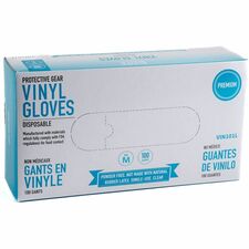 Remcoda Powder-Free Vinyl Gloves 3 mil Thickness - Medium Size - For Right/Left Hand - Vinyl - Clear - Comfortable, Latex-free - 100 / Box
