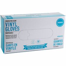 Remcoda Powder-Free Vinyl Gloves 3 mil Thickness - Large Size - For Right/Left Hand - Vinyl - Clear - Comfortable, Latex-free - 100 / Box