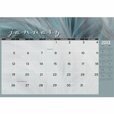 House of Doolittle Recycled Macro View Desk Pad Desk - 12 Month - January 2026 to December 2026 - 1 Month Single Page Layout - 18 1/2" x 13" Sheet Size - Glue Top - Desk Pad - Multi - Paper - Daily Block, Printed, Dated Planning Page - 1 Each
