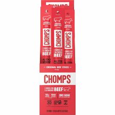 CHOMPS Original Beef Snack Sticks Gluten-free - Original Beef Jerky - 1.15 oz - 24 / Pack