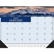 House of Doolittle Recycled Americana Monthly Desk Pad Julian Dates - Monthly - 12 Month - January 2026 to December 2026 - 1 Month Single Page Layout - 22" x 17" Sheet Size - 2" x 2.50" Block - Desk Pad - Multi - Paper - Dated Planning Page, Daily Block,