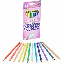 Crayola Presharpened Colored Pencils 3.3 mm Salmon, Apricot, Spring Green, Sea Green, Periwinkle, Sand, Unmellow Yellow, Cool Mint, Cornflower, Purple Mountains Majesty, Slate Lead - 12 Each