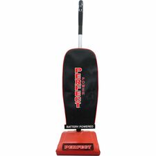 V.A.C. Battery-Operated Upright Vacuum Brushroll - 12" Cleaning Width - Carpet, Bare Floor - HEPA - Battery - Battery Rechargeable - 48 V DC - Black, Red