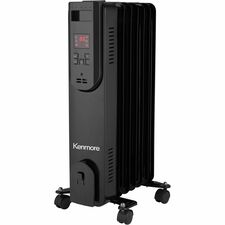 Kenmore 24" Oil-Filled Radiator Space Heater Oil Filled - 1500 W - Timer - Office, Room, Kitchen - Black