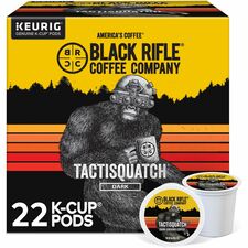 Black Rifle K-Cup, Ground Tactisquatch Coffee Compatible with Keurig K-Cup Brewer - Dark - K-Cup, Ground - Tactisquatch - Kosher - 22 / Box