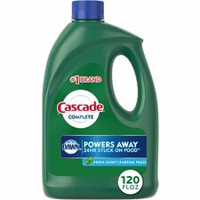 Cascade Complete Gel Dishwasher Detergent For Dishwasher, Kitchen - Gel - 120 fl oz (3.8 quart) - Fresh Scent - Easy to Use, Phosphate-free, Anti-septic - Green Bottle - 1 Each