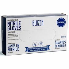 BLUZEN Extra-Strength Nitrile Gloves 4 mil Thickness - Chemical Protection - X-Large Size - For Right/Left Hand - Nitrile - Blue - Durable, Comfortable, Extra Strength, Snug Fit, Chemical Resistant - 100/Box - 10 / Carton