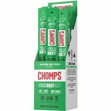 CHOMPS Jalapeno Beef Snack Sticks Gluten-free, No MSG, Preservative-free, Dairy-free, Low Sodium, Low Fat - Jalapeno, Beef - 1.15 oz - 24 / Pack
