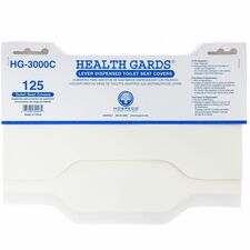 Health Gards Lever Dispense Toilet Covers Half-fold - For Toilet, Public Toilet - White - Paper - 125 Seat Covers/Pack - 24 / Carton