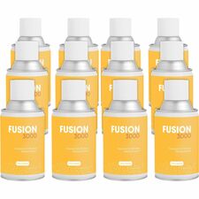 Fresh Products Fusion 3000 Metered Aerosols 6000 ft³ - Citrus Sorbet - 30 Day - Odor Neutralizer, VOC Compliant - 12 / Carton
