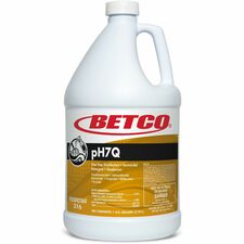 Betco pH7Q Neutral Disinfectant For Multipurpose, Multi Surface - Liquid - 128 fl oz (4 quart) - 7 to 8 pH - Pleasant Lemon Scent - pH Neutral, Kill Germs, Disinfectant, Deodorize - Light Amber Bottle - 4 / Carton