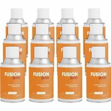 Fresh Products Fusion 3000 Metered Aerosols 6000 ft³ - Mango - 30 Day - Odor Neutralizer, VOC Compliant - 12 / Carton