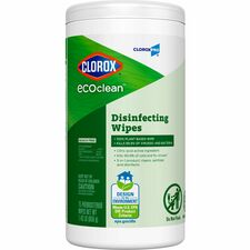 CloroxPro™ EcoClean Disinfecting Wipes For Multi Surface, Multipurpose - Ready-To-Use - Wipe - Disinfectant, Dye-free, Bleach-free, Ammonia-free - Green - 75 Each