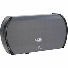 LoCor Jumbo Twin Bath Tissue Dispenser Roll Dispenser - 2 - 5.8" Height x 20.9" Width x 12.4" Depth - Matte Gray - Sliding Door - 1 Each