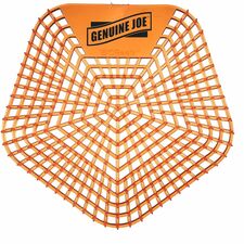 Genuine Joe Urinal Screens Lasts upto 30 Days - Dual Sided Design - 10 / Carton - Orange