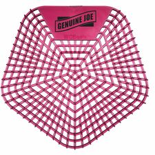 Genuine Joe Urinal Screens Lasts upto 30 Days - Dual Sided Design - 10 / Carton - Red