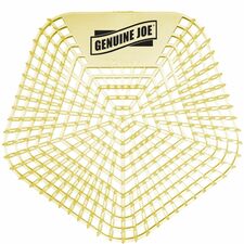 Genuine Joe Urinal Screens Lasts upto 30 Days - Dual Sided Design - 10 / Carton - Yellow