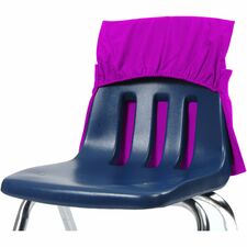 Seat Sack One-Pocket with Elastic Back 1 Pocket(s) - 17" Width x 2" Depth - Chair - Durable, Desk Space, Laminated, Elastic, Washable, Expandable - Purple - Poly Cotton - 10 / Carton