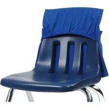 Seat Sack One-Pocket Seat Sacks with Elastic Back 1 Pocket(s) - 17" Width x 2" Depth - Chair - Durable, Desk Space, Laminated, Elastic, Washable, Expandable - Blue - Poly Cotton - 10 / Carton