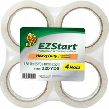 Duck Brand EZ Start Packaging Tape 55 yd Length - Clear - For Shipping, Moving, Storing, Office, Home - 4 / Pack
