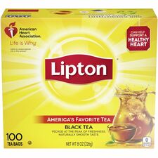 Lipton® Classic Tea Bags Black Tea Tea Bag Black Tea - 1.2 oz Per Packet - 100 Teabag - 100/Box - 10 / Carton