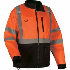 Ergodyne 8351 Hi-Vis Windbreaker Jackets Extra Large (XL) Size - Polyester, Fabric, Fleece - Orange, Black