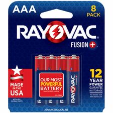 Rayovac Fusion Battery For Microphone, Video Game Controller, Toy, Headset, Remote Control Aircraft, High Drain Device - AAA - 8/Pack - 4 / Carton