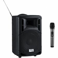 National Public Seating Nat'l Public PRA-8000 Oklahoma Sound PA System 40 W Amplifier - Wireless Microphone - Battery, AC Supply - Bluetooth - USB Port - Battery Rechargeable - Black