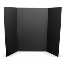 Flipside Foam Project Display Boards 36" Board Height x 48" Board Width - Black Foam Board Surface - Durable, Smooth, Sturdy, Tri-fold - 10 / Pack